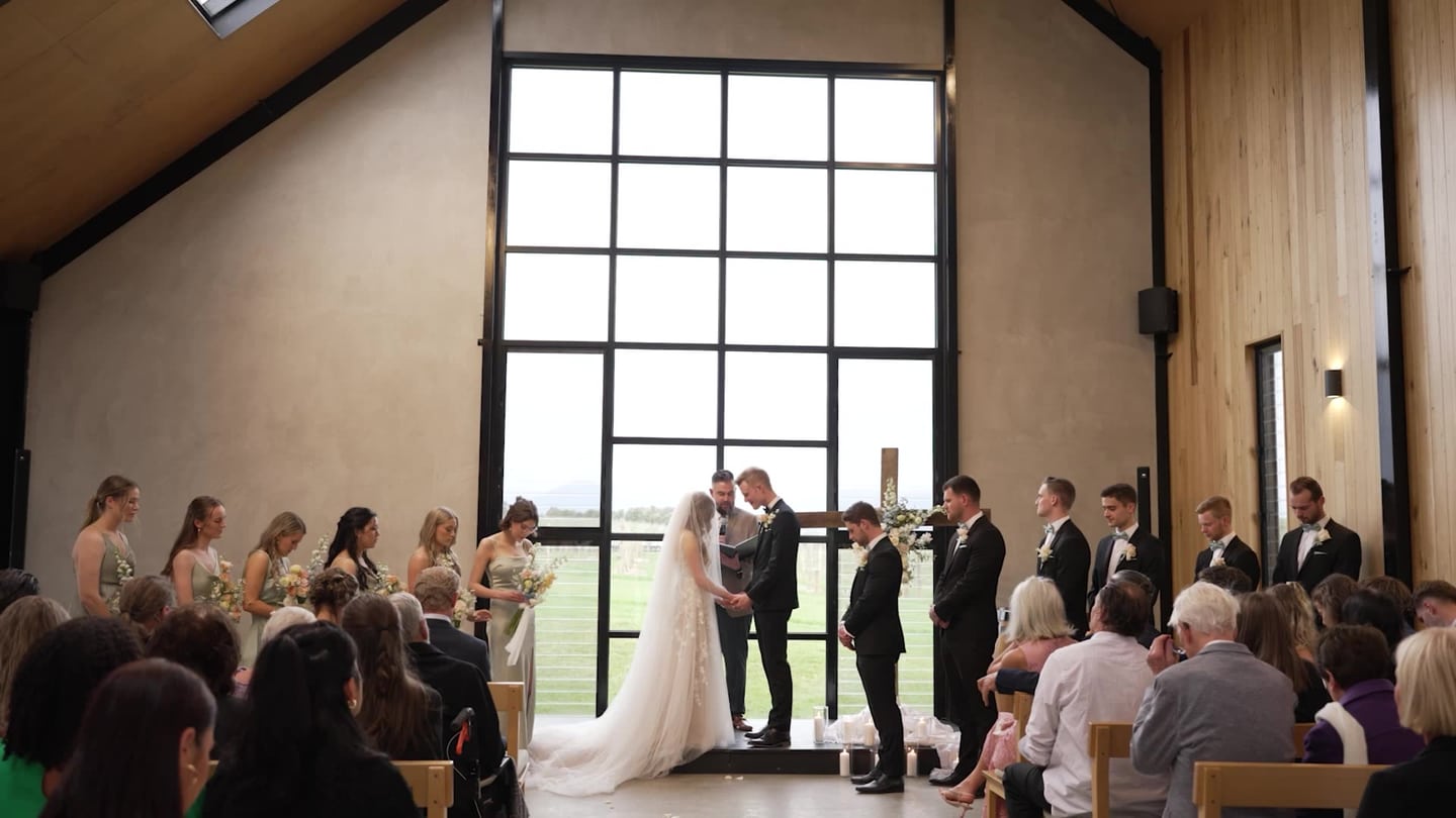 Dan and Amy on their wedding day